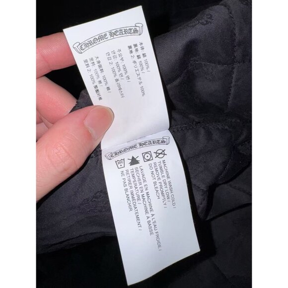 Chrome Hearts Black Denim Shirt Jacket With Quilted Lining & Silver Button Detai - Picture 6 of 16